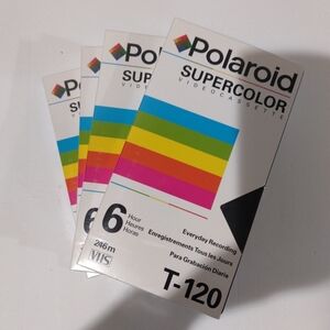 4 NEW Polaroid Supercolor Video Cassette, VHS T- 120, Sealed,